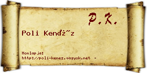 Poli Kenéz névjegykártya